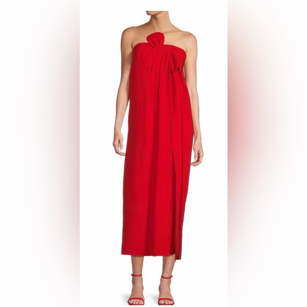 ANTONIO MELANI & Liz Damrich new vibrant red elegant strapless dress, size 10.